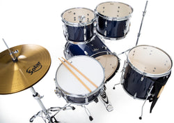 Pearl Roadshow 20″ 5-piece Fusion Drum Kit with Hardware and Cymbals – Royal Blue Metallic