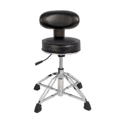 DXP Deluxe Hydraulic Drum Throne w/Back Rest - Black/Chrome