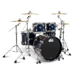 DW DWe 5pc Shell Pack & Cymbal Bundle Midnight Blue Metallic (DEKTLC05TAMBMC), Front Photo