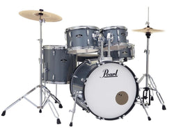 Pearl Roadshow 20″ 5-piece Fusion Drum Kit with Hardware and Cymbals – Charcoal Metallic