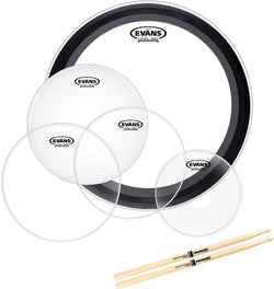 Evans American Upgrade Clear Drumhead Pack 10/12/16/22 w/FREE 14