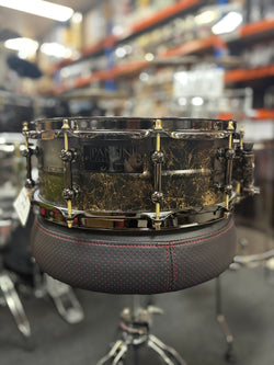 Pansini 14x5 Aluminium Snare Drum Black with Gold Spiderweb