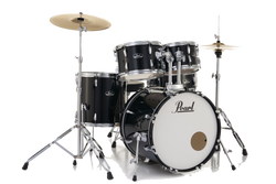 Pearl Roadshow 20″ 5-piece Fusion Drum Kit with Hardware and Cymbals – Jet Black