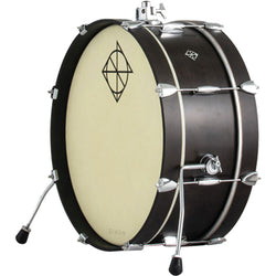 Dixon Little Roomer Series Bass Drum in Black Coal Satin Finish - 20 x 7