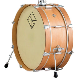 Dixon Little Roomer Series Bass Drum in Satin Natural Lacquer Finish - 20 x 7