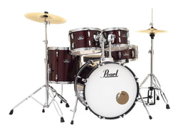 Pearl Roadshow 20″ 5-piece Fusion Drum Kit with Hardware and Cymbals – Red Wine