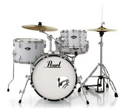 Pearl Roadshow 4-Piece Drum Set with hardware & Cymbals - Pure White