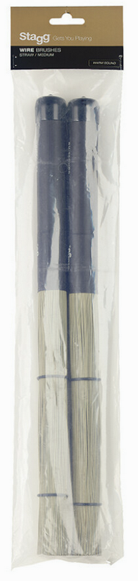 Stagg 35 Polybristle straw brushes w/ black rubber handle grip