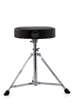 Mapex Single Braced 3-Leg Black Vinyl 2.5 Cushion Round Throne
