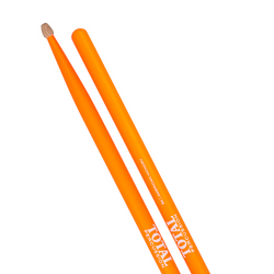 Total Percussion Drum Sticks - Fluorescent orange with natural tip