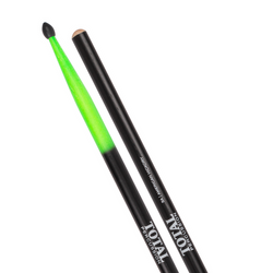 Total Percussion Drum Sticks - Black shading to green