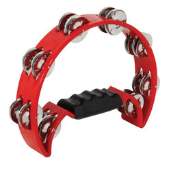 Mano Half-Moon Tambourine 16 pairs of nickel silver jingles - Red