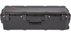 SKB Large Drum Hardware Case with handle & wheels, locking latches front view
