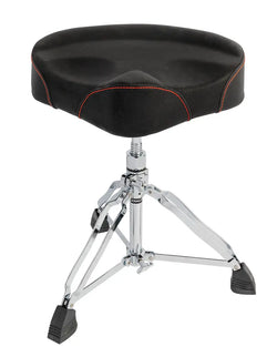 DXP Professional Drum Throne - Saddle Top Red Seam