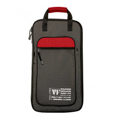 Vic Firth Stealth Drumstick Bag Grey with Red Trim front view