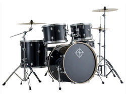 Dixon Spark Series Drum Kit 5-Piece Misty Black Sparkle with Cymbals, Hardware & Throne
