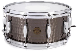 Gretsch S1-6514-BSH 6.5 by 14 inch Hammered Black Steel Snare Drum