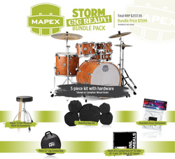 Mapex Storm Rock Drum Kit Pack Camphor Wood Grain w/Bundle Pack