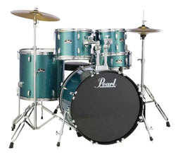 Pearl Roadshow 22 inch Fusion Plus Drum Kit with Cymbals and Hardware - Aqua Blue Glitter