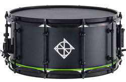 Dixon Artisan Series Zebrawood/Red Silkwood Black Neon Green Snare Drum - 14 by 6.5 inch